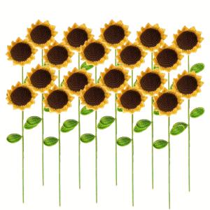 TEMU 10개/20개 수제 손으로 짠 부케, 인공 꽃 크로셰 뜨개질 , 가을 파티 결혼식 할로윈 추수감사절 크리스마스 축제 장식, 휴일 풍경 장식, 가을 홈 데코, 테이블 센터피스, 선물