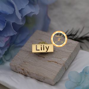 TEMU 맞춤형 직사각형 이름표 - 스테인리스 스틸 우아한 클래식 커스텀 각인 핀, 의류 & 백팩용, 캐주얼 복장, 크리스마스 할로윈 선물, 가족 친구용