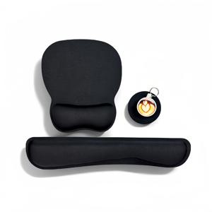 TEMU 키보드 손목 받침대와 마우스 패드 세트, 미끄럼 방지 고무 베이스 포함 3pcs 키트, 인체공학적 메모리 폼 마우스 손목 지지대, 홈 오피스 & 랩탑 게이밍용, 블랙