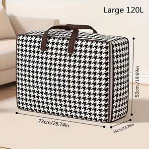 TEMU 헤비듀티 접이식 수납 박스 - 대형 옷 정리함 & 침대 밑/차량용 정리함, 지퍼 잠금장치, 내구성 강화 디자인, 공간 절약형 스택 가능 보관함, 이사 및 여행용, 먼지 방지 클로젯 정리함