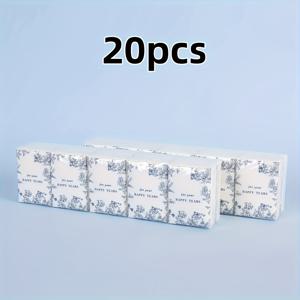 TEMU 10/20팩 우아한 플로럴 페이스 티슈 팩 - 부드러운 웨딩, 생일, 파티 선물용 - 