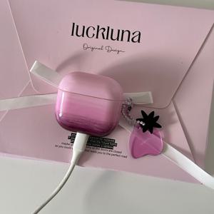 TEMU Apple Airpods Pro 2, Airpods Pro, Airpods 4, Airpods 3, Airpods 2에 적합한 퍼플 앤 핑크 그라데이션 펜던트 이어폰 케이스, 스타일리시 여성용 이어폰 케이스, 이어폰 케이스.