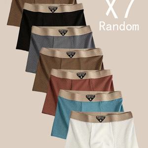 TEMU 7개 랜덤 남성용 드로즈 팬티 아이스 실키 섬유 원단 쿨 패브릭, 통기성 좋고 편안함, 실키하고 부드러운 드로즈 팬티