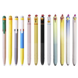TEMU 12개 귀여운 동물 젤 펜 세트 - 0.5mm 검정색 잉크, 부드러운 필기감, 다양한 색상(앞치마, 오리, 거위 등) - 사무실 및 학교용품, 내구성 있는 플라스틱 디자인, 재미있는 선물 아이디어, 귀여운 펜, 유쾌한 디자인