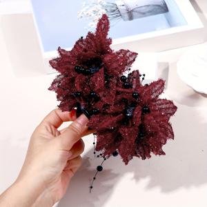 TEMU 1개 AYLHFO 대형 빈티지 우아한 헤어 클립 - 시스루 네팅 & 비즈 프린지, 레트로 플라워 레이스 클로우, 브레이드, 업두, 웨딩, 프롬, 파티용 여성 헤어 액세서리