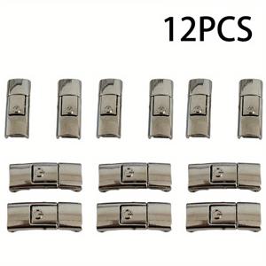 TEMU 12개입 노타이 신발끈 액세서리, 간편 프레스 버클 잠금 클립 - 내구성 좋은 패션 디자인, 여성 및 남성 스니커즈, 캐주얼 캔버스화에 적합 - 쉽게 조절 가능