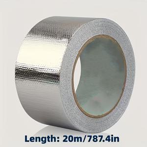 TEMU 787.4인치 고강도 고온 유리 섬유 알루미늄 포일 테이프 | HVAC 밀봉, 파이프, 덕트 및 태양열 튜브용 내구성 방수 및 방화 단열 솔루션 | 고온 저항 테이프 | 유리 섬유 접착 테이프