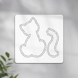 TEMU 고효율 퀼팅 도구, 하트 & 리본 장식이 있는 재사용 가능한 PET 재봉틀 템플릿 1개 - 홈 데코 공예 및 창의 프로젝트에 완벽한 고양이 패턴 디자인, 재봉틀 액세서리 및 용품