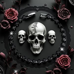 TEMU 다크 톤의 스타일리시한 블랙 스퀘어 고딕 테니스 팔찌. 빈티지 건메탈 고딕 스타일로, вампиры와 ведь마에게 완벽하며 할로윈 추가에 이상적입니다. 구리 재질로 산화 방지 및 저자극성입니다.