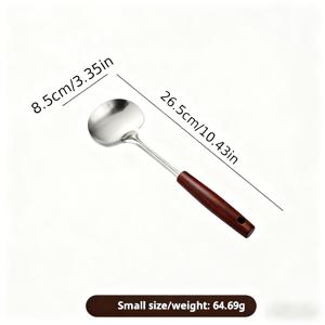 TEMU 스탠리스 스틸 쿠킹 스파츌라 세트 (걸이 구멍 디자인, 나무 손잡이 포함). 버섯 스파츌라, 사과 스파츌라, 튀김 스파츌라, 볶음 스푼이 포함된 주방 필수품으로 계란 튀김, 팬케이크 등에 적합합니다.