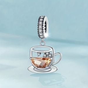 TEMU 우아한 커피 컵 펜던트 - 반짝이는 합성 지르코니아, 구리, , 파티, 뮤직 페스티벌, 휴가에 완벽, 커피 애호가 선물, 파티 액세서리, 세련된 디자인에 이상적인 선물