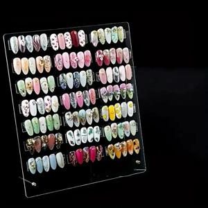 TEMU 아크릴 네일 디스플레이 보드, 컬러 팔레트 디스플레이 보드, 네일 아트 컬러 카드 디스플레이 보드 (네일 팁 제외, 디스플레이 전용), 네일 살롱에서 사용하기에 적합, 착용 가능한 네일 팁 보관에 이상적, 봄과 여름 신학기용으로 적합|네일팁