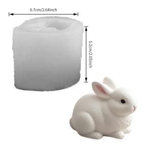 TEMU 양초 제작용 토끼 실리콘 몰드 - 복잡한 토끼 디자인의 재사용 가능한 3D 공예 도구, 고품질의 유연한 소재, 내구성이 뛰어나고 세척이 용이하여 홈 데코, 파티 답례품에 적합