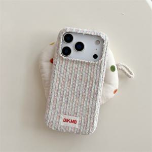 TEMU 휴대폰 케이스 - 가을/겨울 코듀로이 패치워크 플러시 휴대폰 케이스, 모델 14, 15, 16, 17, Pro 및 Pro 호환