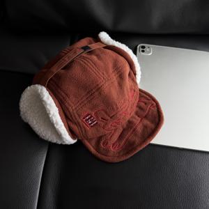 TEMU 여성용 한국 스타일 귀여운 토끼 모자, 가을/겨울 야외 활동을 위한 따뜻한 귀 보호, 스키 및 낙하산에 적합