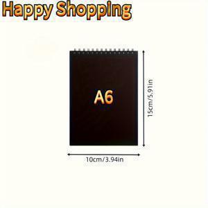 TEMU 고품질 블랙 스파이럴 바인드 아트 스케치북 - 두꺼운 내구성 페이지, 둥근 모서리 디자인, 드로잉, 스케치 및 유화용 납작한 디자인 - , 학생에게 이상적인 선택