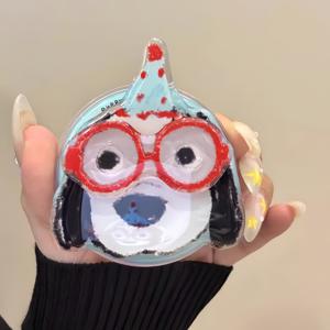 TEMU 크리에이티브 강아지 안경 강아지 자석 브라켓, 휴대폰 거치대