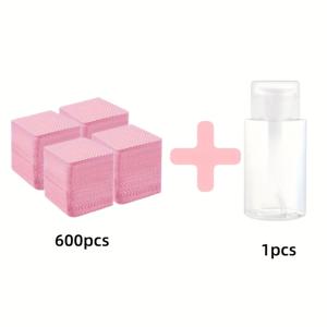 TEMU 1000개 중 600개입 린트 프리 네일 와이프, 젤 클리닝 천, 알루미늄 무첨가 네일 폴리쉬 리무버 패드 (네일 아트 및 뷰티 케어용)|매니큐어