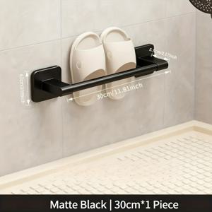 TEMU 금속 방청 슬리퍼 선반, 슬리퍼 보관 선반, 심플하고 세련된 디자인, 벽걸이 욕실 선반, 문걸이 배수 보관, 화장실용 신발장, 현관, 복도, 거실, 침실, 욕실 보관에 적합|화장실선반