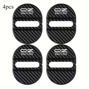 TEMU OZ 카본 파이버 텍스처 도어 잠금 보호 패드 4개 세트, 진동 감쇠, 소음 감소, 방음 실링 스티커, 완충 패드