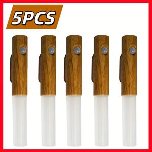 TEMU 디자인 빈티지 LED 센서 조명, 5개 실내 앰비언트 벽 램프 세트, 내장형 충전식 배터리, 대용량, 충전 기능, 배선 불필요, 자석 설치, 침대 옆 센서 야간 조명