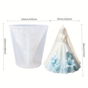 TEMU 웨딩드레스 & 베일 브라이덜 가운 몰드 - 헤비듀티 레진 실리콘 몰드 (트레인 드레스, 스커트 디자인) - DIY 캔들/왁스/레진/석고 공예용 - 웨딩 페이버, 기념일 디스플레이, 취미 공예에 적합