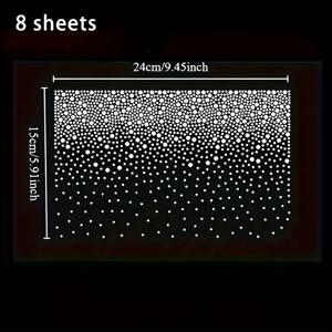 TEMU 프로젝트용 반짝이는 라인스톤 스티커 8장 세트. 열전도성 특징이 있습니다. 티셔츠, 바지 등 의류 장식, 패치 제작 및 백팩 장식에 이상적입니다.