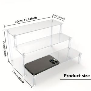 TEMU 작은 조각상, 향수, 립스틱 및 미니 오브젝트 보관 및 전시용 레이어드 아크릴 디스플레이 스탠드입니다. 책상에 위치시키기에 이상적이며 다층 선반 또는 향수 정리함으로도 사용할 수 있으며 보관 및 전시를 모두 결합합니다.|향수|립스틱