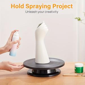 TEMU 휴대가 편리한 손잡이와 부드러운 회전을 제공하는 360° 회전 휴대용 도자기 휠 - 흙 조형에 적합한 소형 수동 기계, 레진 및 모형 제작에 적합, 가정 스튜디오 및 교실에 적합 - 강력한 받침대 특징