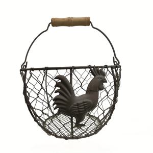 TEMU 1개 계란 보관 바구니 | 손잡이가 달린 주철 바구니, 신선한 계란 수집용, 농가 주방 조리대 및 컨트리 주방 장식에 이상적, 완벽한 부활절 계란 디스플레이 도구