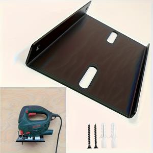 TEMU 헤비듀티 벽걸이 블레이드 홀더 & 선반 - 곡선 톱/헤지 트리머/잔디깎이 블레이드 브래킷, 장착 구멍 포함, 공간 절약형 작업장 수납 랙 (원형 톱 호환), 파우더 코팅 철제 선반, 작업장, 야외 수납, 선반용|예초기날