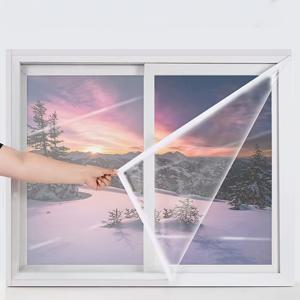 TEMU 창문 방풍 및 보온 필름 두꺼운 방한 방풍 창문 실링 창문 단열 보온 커튼 가정용 겨울 창문 단열 필름 투명 문과 창문 방한 필름 방풍 햇빛 보온 단열 필름 방풍 겨울 보온