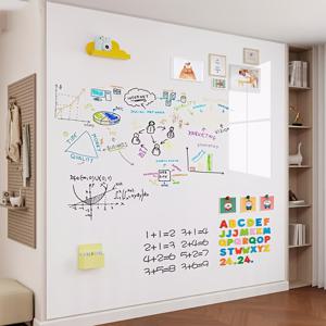 TEMU 1롤 대형 접착식 화이트보드 벽스티커, 35.43인치, 탈부착 및 재사용 가능한 낙서 보드, 화이트보드 마커 5개 포함, 비닐 소재, 교실, 가정용 메시지 보드, 사무실 회의 화이트보드에 적합|스티커