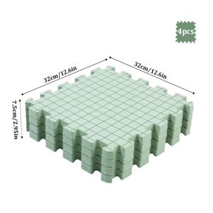 TEMU ONBAGLST 뜨개질 & 코바늘 뜨개용 블로킹 매트 | 격자 포함 매우 두꺼운 매트, 케이스 및 T핀 포함, 휴대용 폼 매트 (얀 공예용), 재봉 보관 | 초보자 및 선물 프로젝트에 적합, 회색, 녹색, 노란색으로 제공