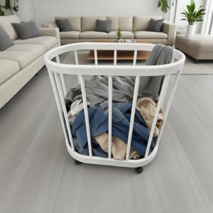 TEMU 유모차가 달린 장난감 및 의류 보관 바구니 (4륜), 귀여운 동물 얼굴 뚜껑과 흰색 프레임 디자인 - 튼튼한 직사각형 수납 상자, 놀이방 및 침실에 적합 - 작은 카트와 책장 바구니로 보임