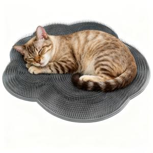 TEMU 4계절 고양이 그루밍 매트 | 내장 브러쉬가 있는 튼튼한 실리콘, 미끄럼 방지 디자인, 새끼 고양이, 고양이 및 성체 고양이에 적합, 반려동물을 위한 완벽한 선물