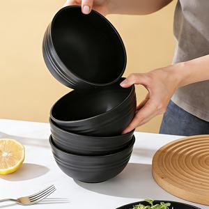 TEMU 4개 세트 내구성 플라스틱 그릇 - 누수 방지 & 식기세척기/전자레인지 사용 가능, 캠핑용 타원형 그릇, 가족 식사, 샐러드, 라면, 디저트용 접시