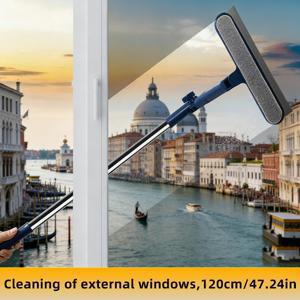 TEMU 회전식 와이퍼와 청소 브러쉬가 있는 확장형 유리 스퀴지 세트. 습식 및 건식 사용 모두에 적합하며, 샤워 도어, 자동차 창문 및 가정용 유리 표면에 이상적입니다.|물걸레청소기