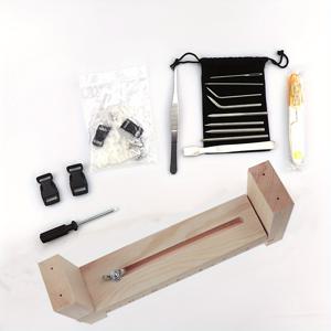 TEMU 우산 코드 팔찌 짜기 키트: 나무 클램프 짜기 프레임 + 스테인레스 스틸 짜기 네이들 세트 11개 친구 팔찌 DIY 짜기 만들기 키트