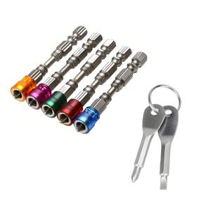 TEMU 7개 세트 자석 드릴 비트 세트 - 65mm S2 합금 필립스 헤드, 1/4인치 헥스 샹크 전동 드라이버용 - 석고보드 및 드라이월에 적합 - 전동 드라이버 비트 세트