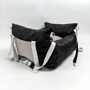 TEMU 작은 개 자동차 시트 - 기억 폼으로 만든 내구성 있는 검정색과 회색 애완 동물 부스터, 안전한 여행을 위한 클립 온 리쉬, 보관 포켓, 최대 25파운드, 여행용 캐리어 침대|안전한 개 시트|내구성 있는 개 시트