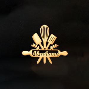 TEMU 맞춤형 이름 주방용품 브로치 여성 패션 개인화 자체 정의 글자 셰프 네임플레이트 브로치 레이디스 버튼 브로치 스테인리스 스틸 주얼리 의류 백팩 액세서리 생일 선물