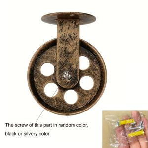 TEMU 1개 빈티지 산업 스타일 천장 장착 풀리 휠 - 튼튼한 금속 구조, 러스틱 브라운 마감, 전기 불필요, 천장 선풍기 풀 체인 장식품, 홈 데코, 장식품, 홈 데코레이터|실링팬