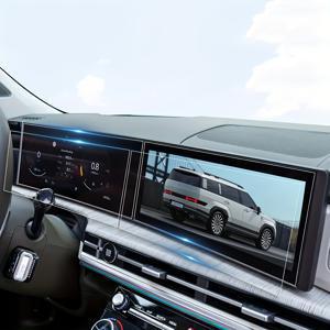 TEMU 현대 Santa Fe 12.3인치 GPS 내비게이션 및 대시보드용 2개입 9H 경도 강화 유리 스크린 프로텍터, 광택 마감, 스크래치 방지 디스플레이 실드, Lsodjnenxh