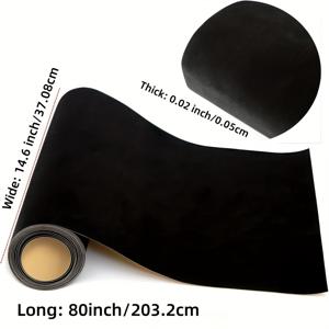 TEMU 보석함용 블랙 자체 접착 벨벳 라이너, 골드 테두리가 있는 부드러운 펠트 공예 매트, 14.6인치 x 80인치, DIY 프로젝트용 사전 절단 패브릭, 붙이고 떼는 디자인, 보석 상자 및 수제 창작물에 이상적
