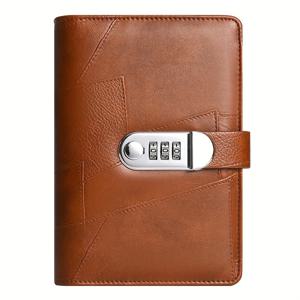 TEMU A6 인조 가죽 비밀번호 잠금 현금 계획서 노트 (예산 및 비용 추적용)