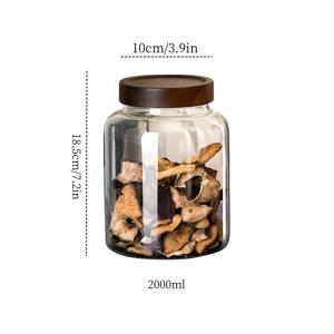 TEMU 1개 대형 유리 보관용기 플립탑 뚜껑 - 고강도 보로실리케이트 유리, 커피콩, 차, 건조식품, 향신료, 팬트리 정리용 - 헤비듀티 용기, 넓은 입구로 채우기 및 세척 용이