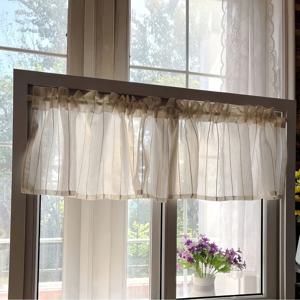 TEMU 1개, -색상 일본 농촌 스타일 반투명 커튼, 부드러운 원단으로 제작, 간편한 걸이용 로드 포켓 디자인, 세탁 가능, 빈티지 홈 데코 (문 및 창문용), 침실, 거실, 식당에 적합