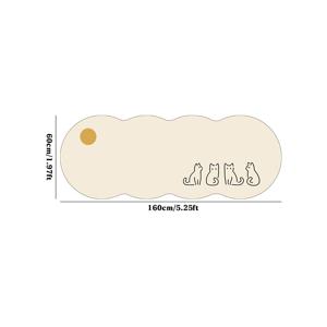 TEMU 두꺼운 10mm 고품질 인조 캐시미어 점점멈춘 바닥 1개 불규칙 고양이 프린트 거실 카펫 심플 베이지 침실 침대 옆 플러시 러너 러그 창의적인 홈 웨이브 소파 커피 테이블 옷장 부드러운 바닥 매트