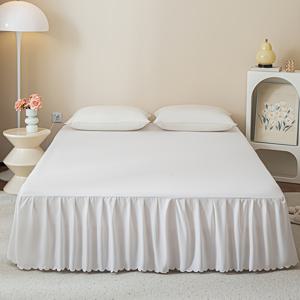 TEMU 1개 모던 침대 스커트 - 탄력 밴드, 매끄러운 질감, 주름 방지 매트리스 보호커버, 싱글/더블 침대용, 세탁기 사용 가능, 우아한 침대커버, 게스트룸용, 현대적인 침구 액세서리 (베개 미포함)|이불|패션